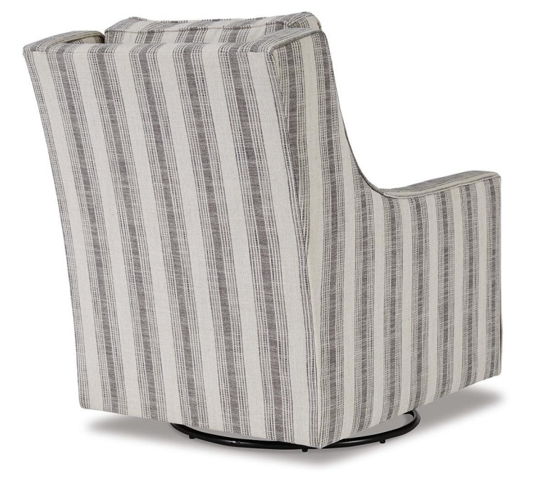 Kambria Swivel Glider Accent Chair - Ivory/Black
