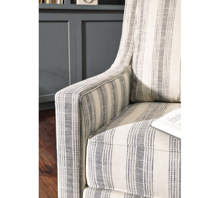 Kambria Swivel Glider Accent Chair - Ivory/Black