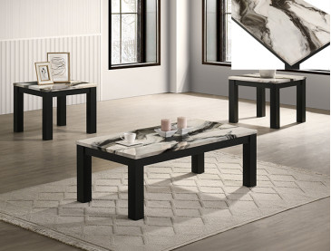 IVY 3-PC COCKTAIL SET BROWN - Faux Marble