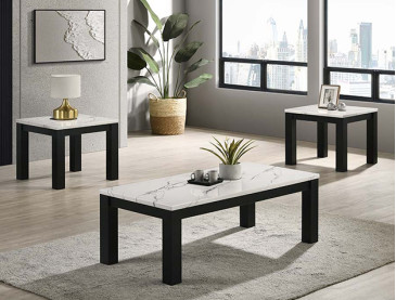 IVY 3-PC COCKTAIL SET WHITE - Faux Marble