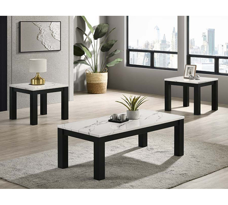 IVY 3-PC COCKTAIL SET WHITE - Faux Marble