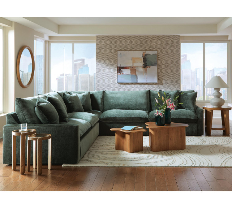 Carriage View 3-Piece Sectional - Jade