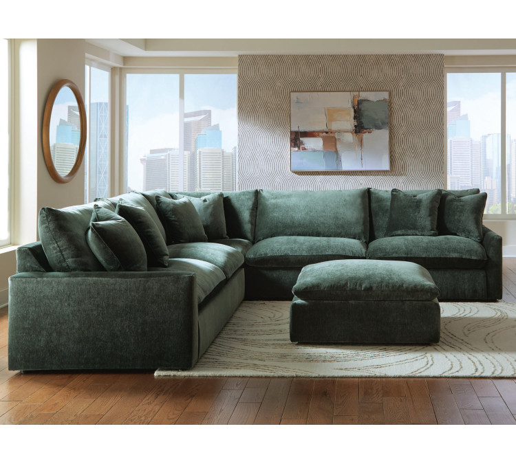 Carriage View 3-Piece Sectional - Jade