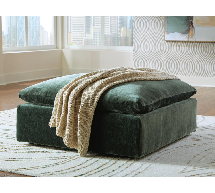 Carriage View Oversized Accent Ottoman - Jade