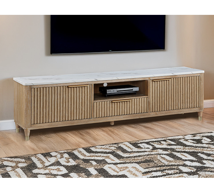 KARA TV STAND - Cerused Natural