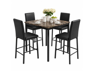Landon Table & Cararra Pub Stool –  5pc Set