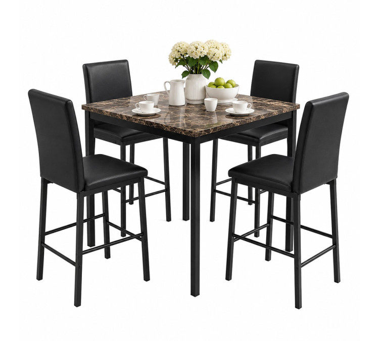 Landon Table & Cararra Pub Stool –  5pc Set
