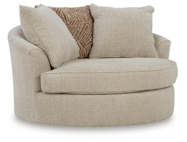 Steelwater Retreat Oversized Swivel Accent Chair - Latte