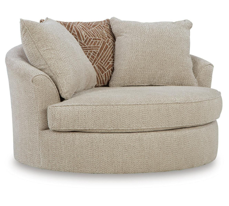 Steelwater Retreat Oversized Swivel Accent Chair - Latte
