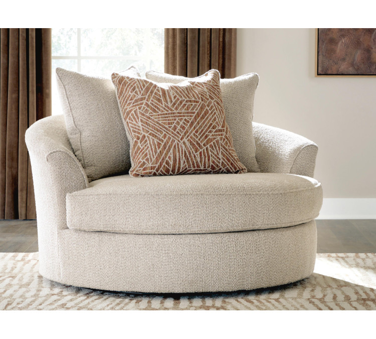 Steelwater Retreat Oversized Swivel Accent Chair - Latte
