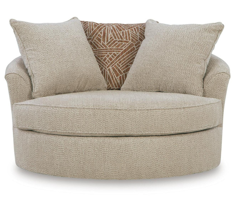 Steelwater Retreat Oversized Swivel Accent Chair - Latte