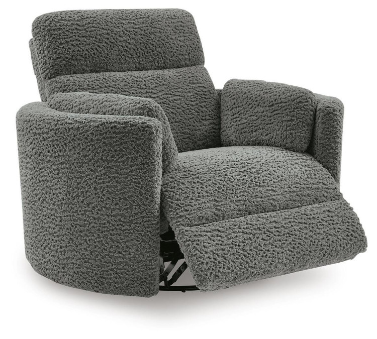 Moonrae Swivel Power Glider Recliner - Lead