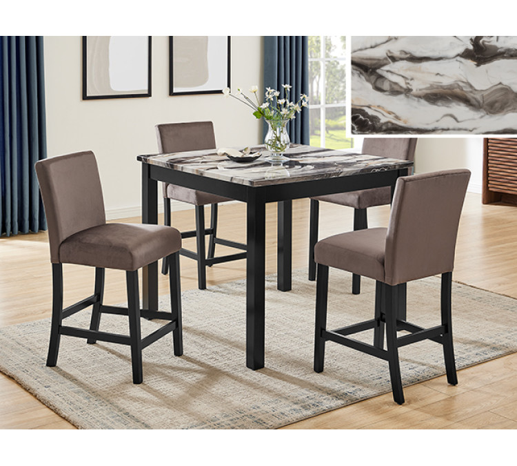 LENNON 5-PC CT HT SET/ BRN - Faux Marble