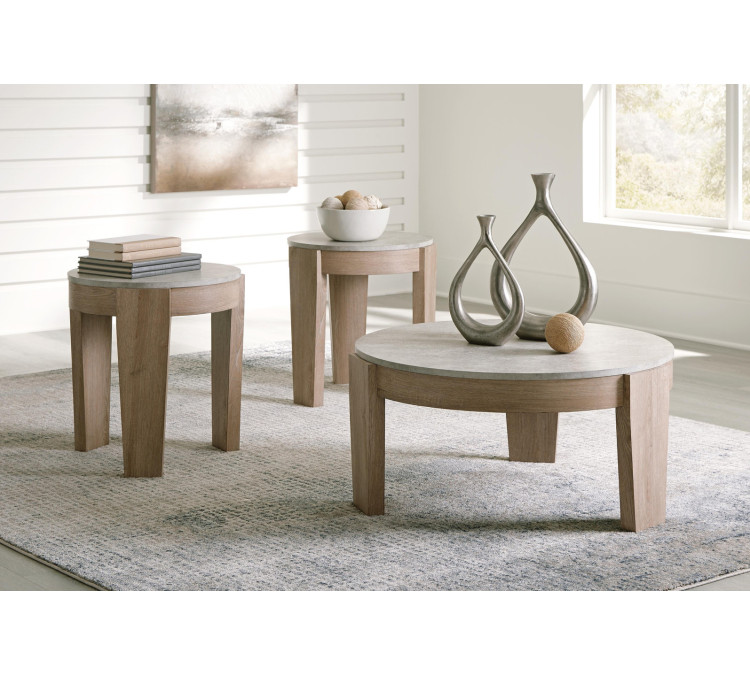 Guystone Table (Set of 3) - Light Brown