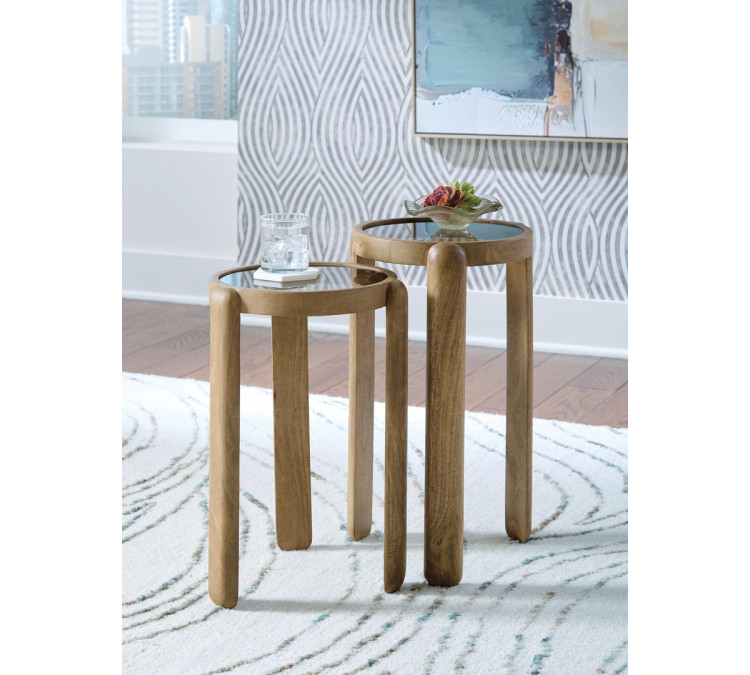 Jossor Accent Table (Set of 2) - Light Brown