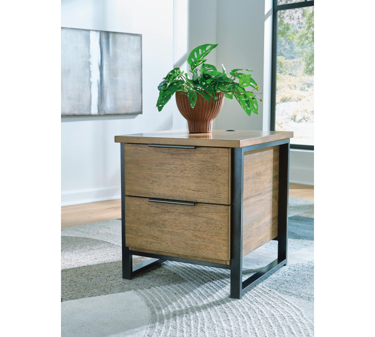 Montia End Table - Light Brown
