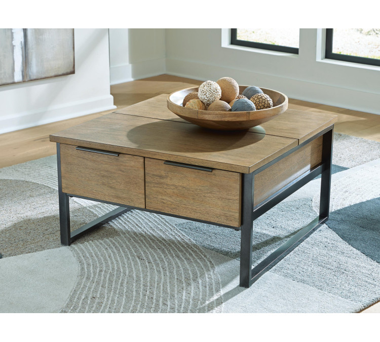 Montia Lift-Top Coffee Table - Light Brown