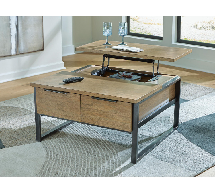 Montia Lift-Top Coffee Table - Light Brown