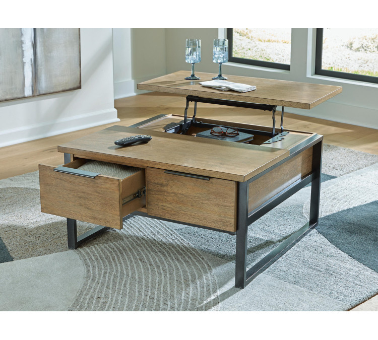 Montia Lift-Top Coffee Table - Light Brown