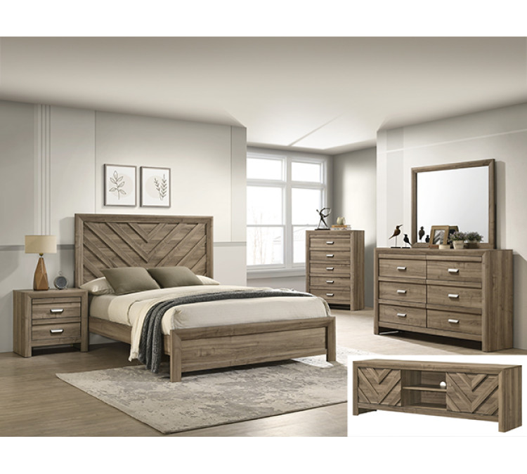 VALOR BEDROOM GROUP - QUEEN / Light Brown