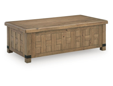 Ridgester Lift-Top Coffee Table - Light Brown