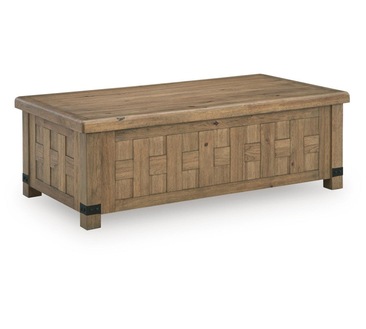 Ridgester Lift-Top Coffee Table - Light Brown
