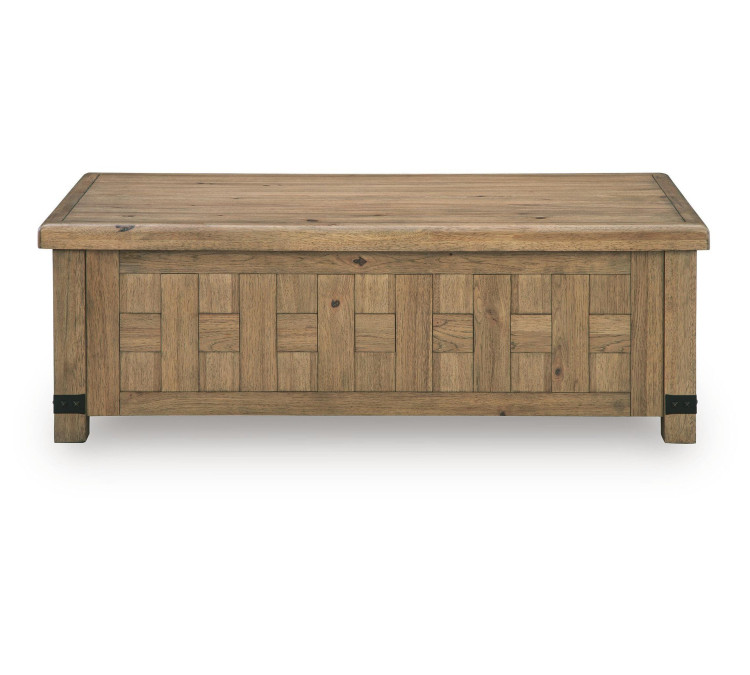 Ridgester Lift-Top Coffee Table - Light Brown