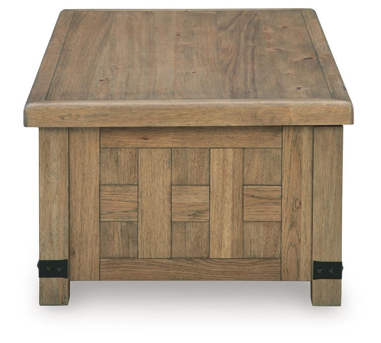 Ridgester Lift-Top Coffee Table - Light Brown