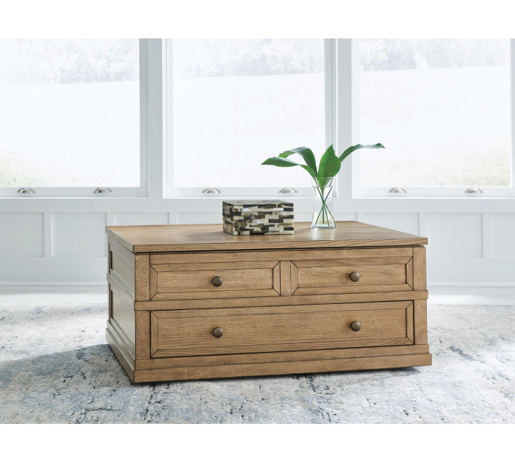 Sharlance Lift-Top Coffee Table - Light Brown