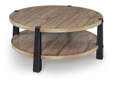 Ridgester Coffee Table - Light Brown/Black