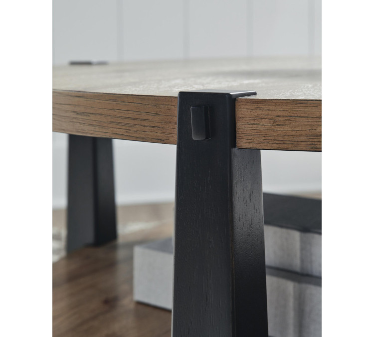 Ridgester Coffee Table - Light Brown/Black