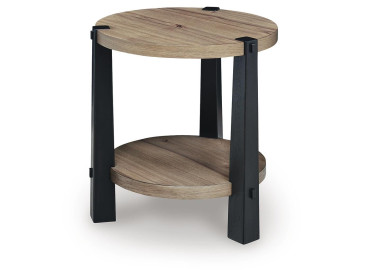 Ridgester End Table - Light Brown/Black