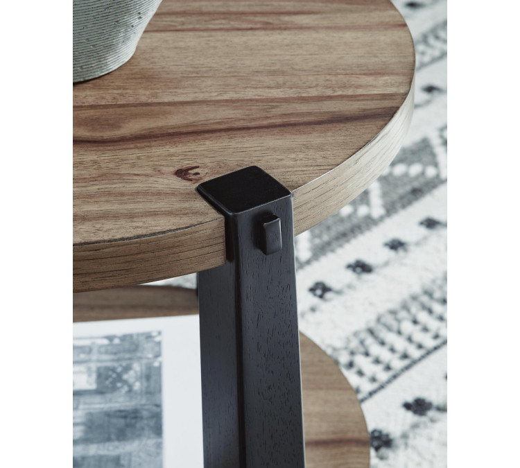 Ridgester End Table - Light Brown/Black