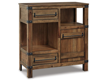 Roybeck Accent Cabinet - Light Brown/Bronze