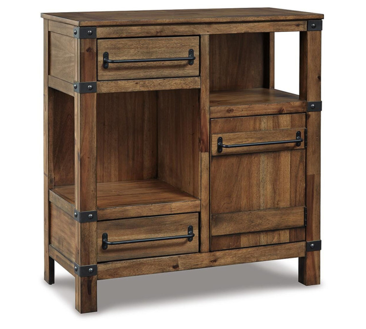 Roybeck Accent Cabinet - Light Brown/Bronze