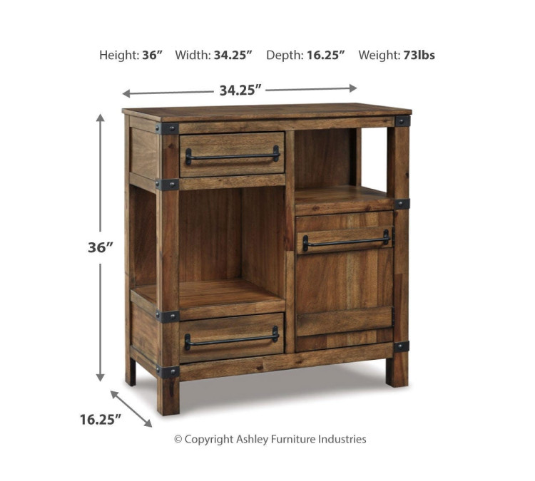 Roybeck Accent Cabinet - Light Brown/Bronze