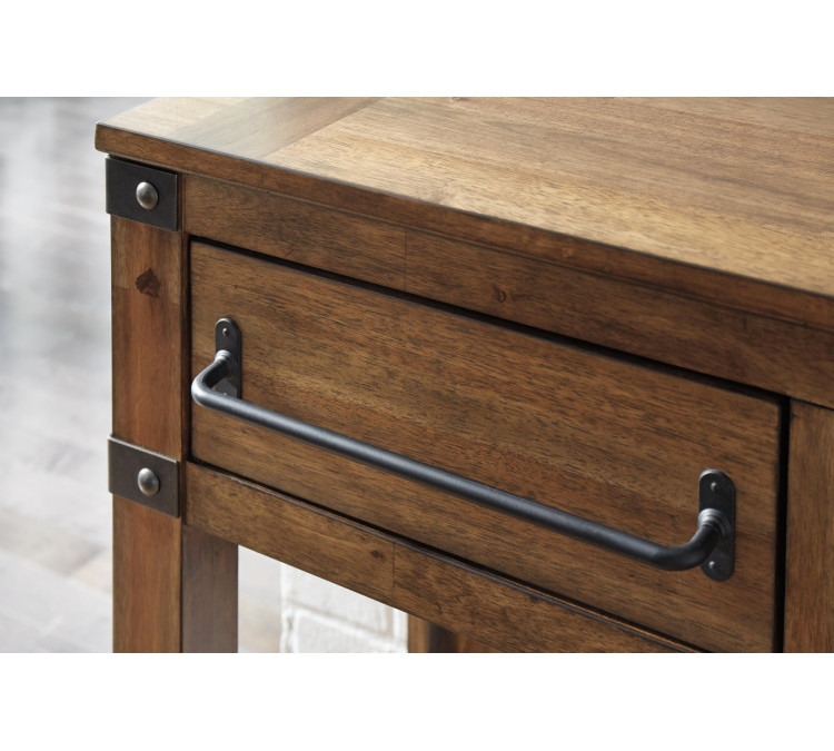 Roybeck Accent Cabinet - Light Brown/Bronze