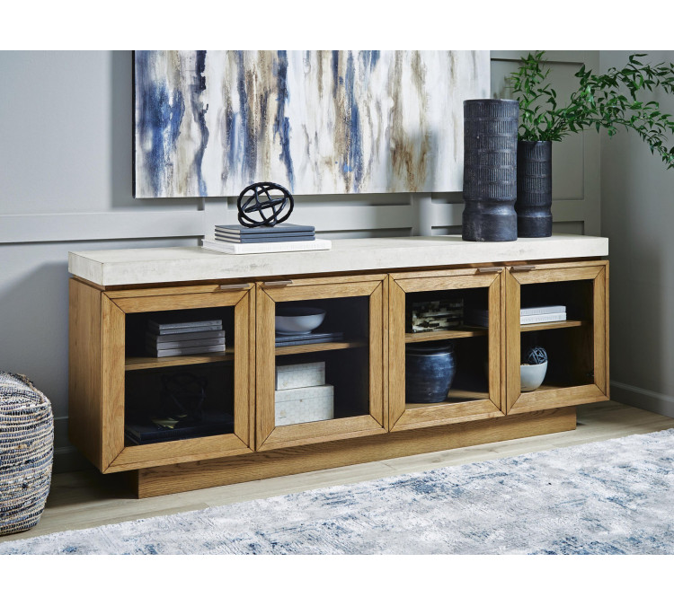 Adanworth Accent Cabinet - Light Brown/Gray