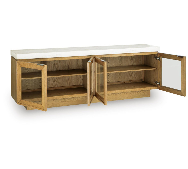 Adanworth Accent Cabinet - Light Brown/Gray