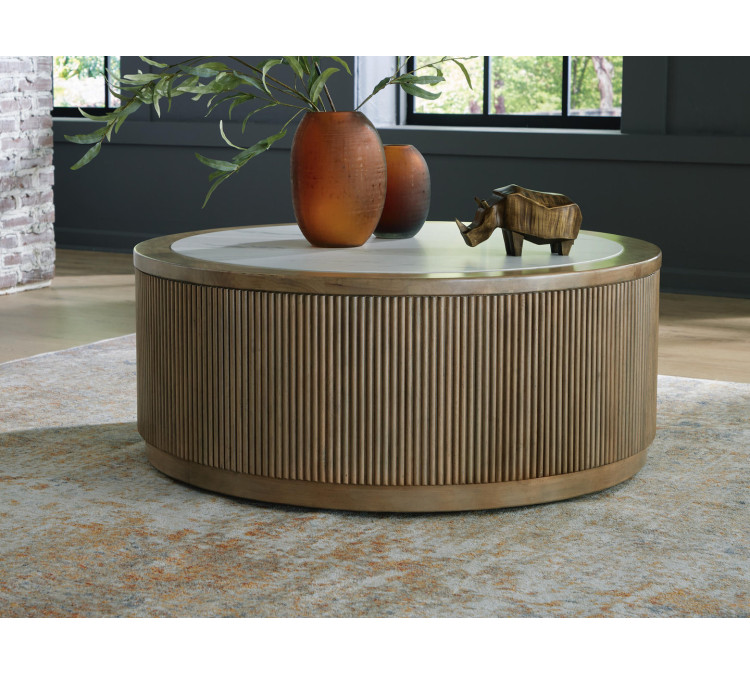 Camdill Coffee Table - Light Brown/White