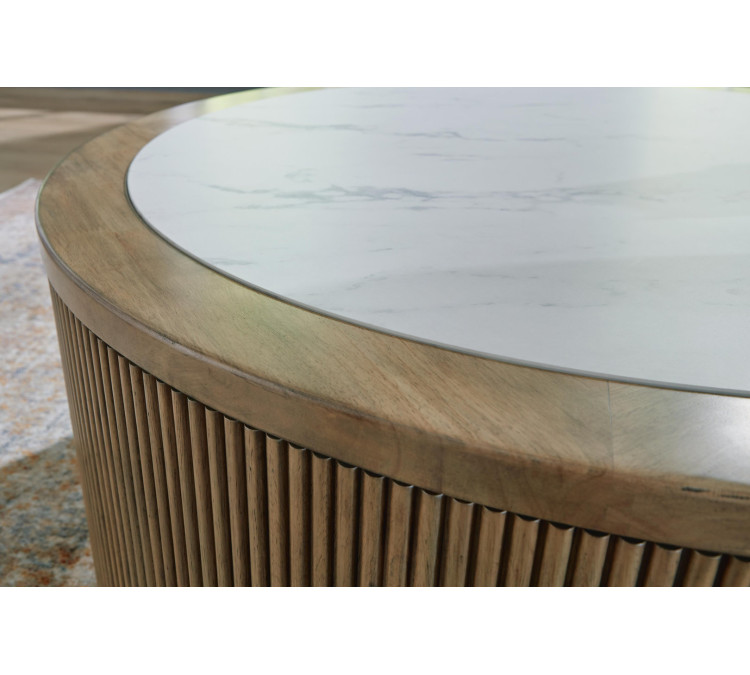 Camdill Coffee Table - Light Brown/White