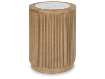 Camdill End Table - Light Brown/White