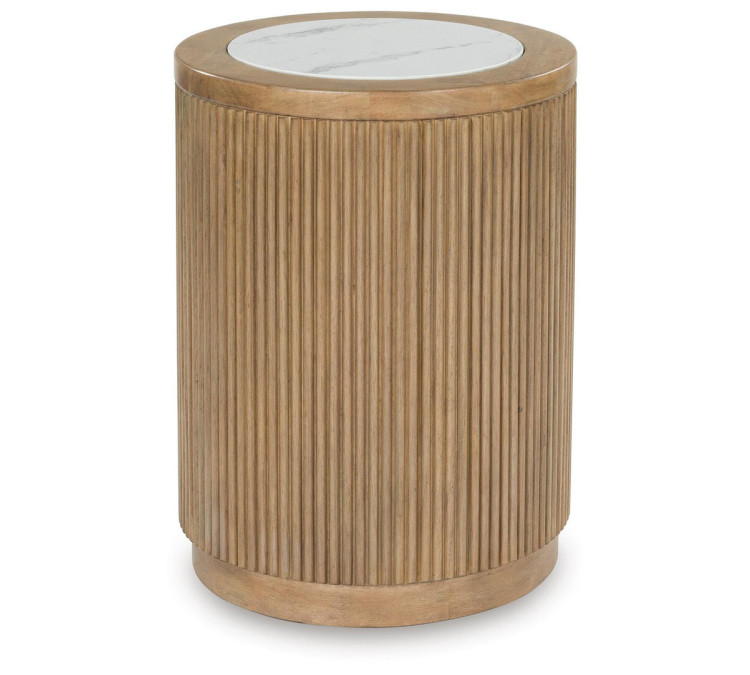 Camdill End Table - Light Brown/White