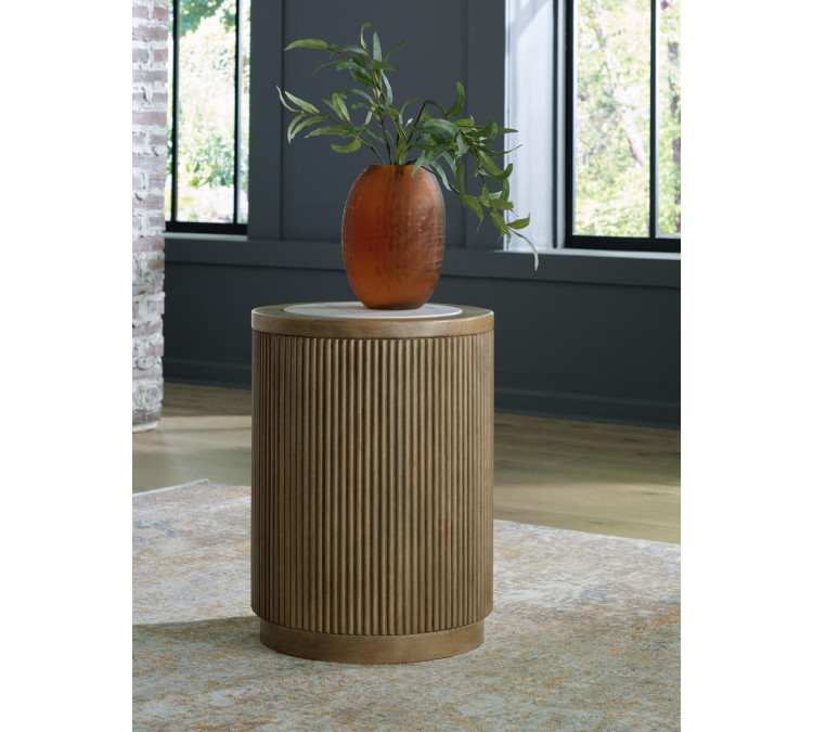 Camdill End Table - Light Brown/White
