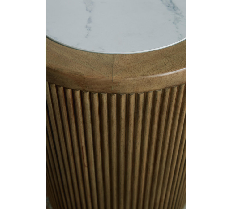 Camdill End Table - Light Brown/White