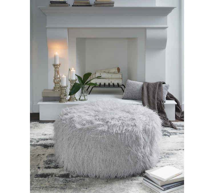 Galice Oversized Accent Ottoman - Light Gray
