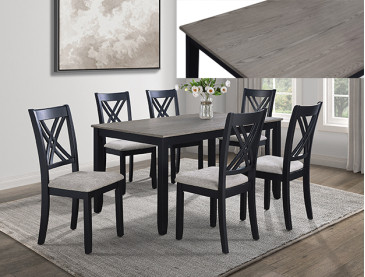 ELOISE 7-PC DINETTE SET - Light Grey