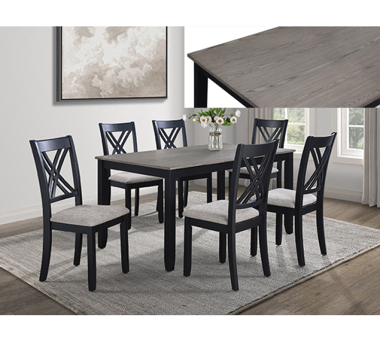 ELOISE 7-PC DINETTE SET - Light Grey