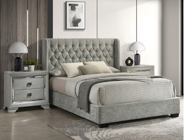 DAPHNE BED - QUEEN / Light Grey
