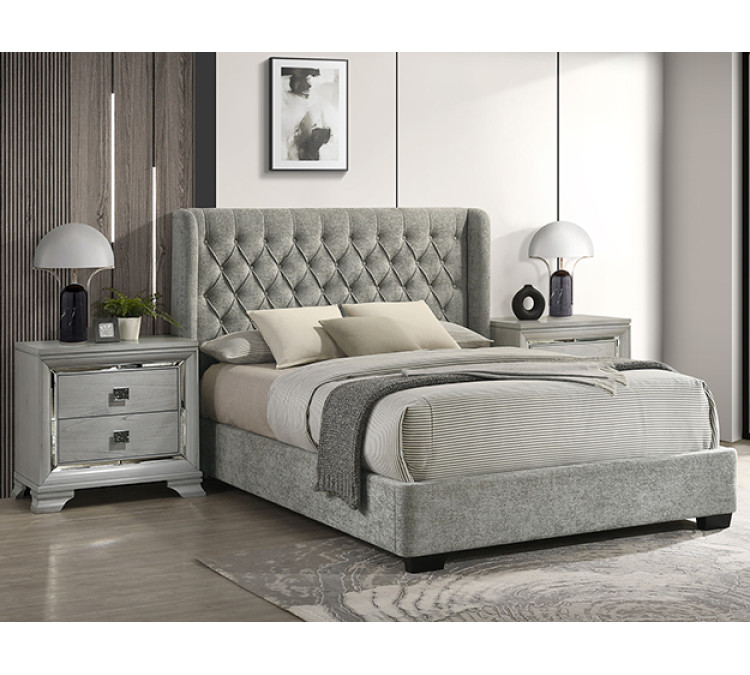 DAPHNE BED - QUEEN / Light Grey